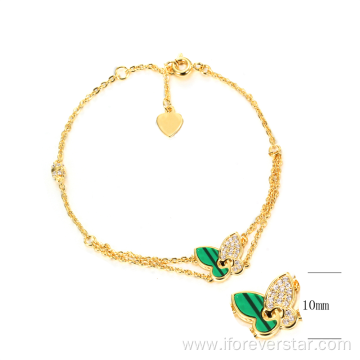 cz butterfly jewelry gold plated silver jewelry sets